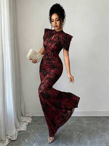 Elenzga 女款優雅優雅美人魚裙擺晚宴正式場合洋裝 - 彩色 - 查看 4