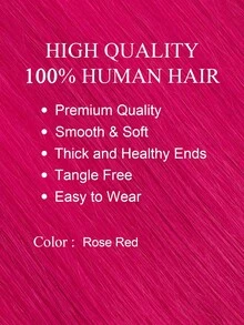 30g I Tip Hair Extensions Human Hair,Rose Red Party Colors,10-18inch,Real Human Hair Easy To Style Volume & Length On Thin Hair,Long-Lasting Secure Reusable Perfect Beauty Gift Idea For Party,Cosplay,Festival - SRose Red - View 2