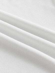 SWAVVY Men's Solid Color Crew Neck Casual Versatile Everyday Outing Top - White - View 5