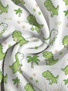 PopScrub Women's V-Neck Short Sleeve Dinosaur & Palm Tree Print Top - Multicolor - View 4