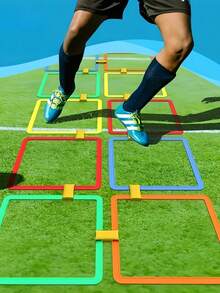 POKOJA LAND 1pc Outdoor Agility Exercise Set Vibrant Dopamine Colors High Flexibility Sports Grid Set Non Deformation Jumping Rings Set Sensory Motor Training Equipment For Backyard Lawn Game - Multicolor - View 2