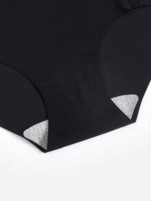 Bralution 5pcs/Pack Letter Embroidery Solid Color Seamless Elastic Waist Briefs - Multicolor - View 5