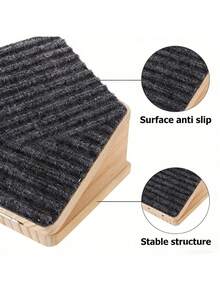 1 pieza Rampa escalón plegable ajustable de madera maciza para perros, tamaño único, con alfombra antideslizante, soporte triangular para perros pequeños y mayores, uso interior, sin montaje requerido, rampa doméstica para mascotas para movilidad en escaleras - Multicolor - Ver 6