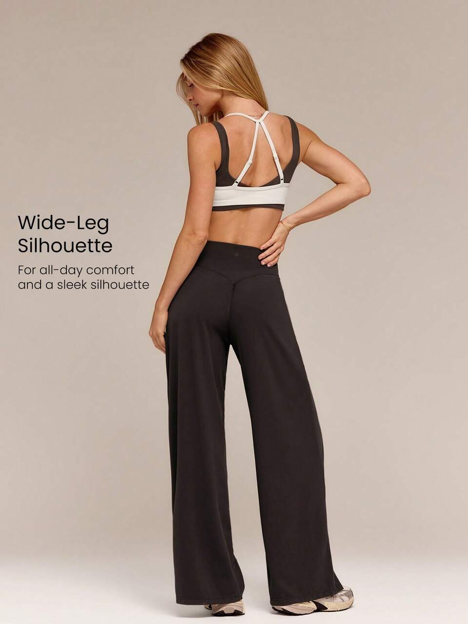 FeatherFit™ PowerGlow Buttery-Soft High-Waist Pleated Wide-Leg Pants With Side Pockets Daily Casual Work Wear