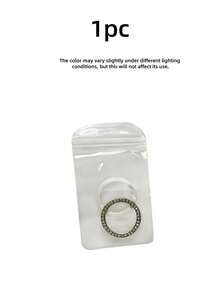 1pc Car Single Key Start Button Decorative Ring Inlaid Diamond Crystal Ignition Ring White With Rhinestone Sparkle Bling Interior Accessory For Most Cars Note Size May Not Fit All Car Models - A - View 11