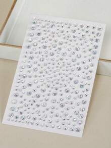 1 Sheet 325pcs Multi-Size 3D Realistic Gem Stickers For Eyes & Face, White Glitter Rhinestone Stickers, Suitable For Makeup, Festivals, Y2K Style Music Festivals DIY Gem Stickers For Eyes & Face, Suitable For Dance Performances, Parties, - Multicolor - View 6