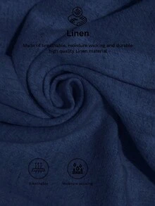 Easowa Linen Women Casual Shorts, Suitable For Spring And Summer,Flowy Shorts,Linen Pants - Navy Blue - View 6