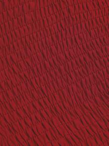 Sweetra Plus Size Women's Solid Color Pleated Elegant Waist-Defining Cami Dress For Date And Party - Red - View 6