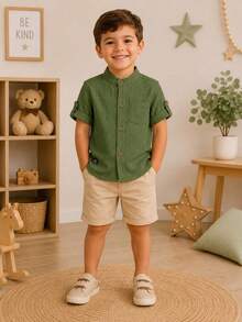 Short Magician Shirt For Children - Green - View 2