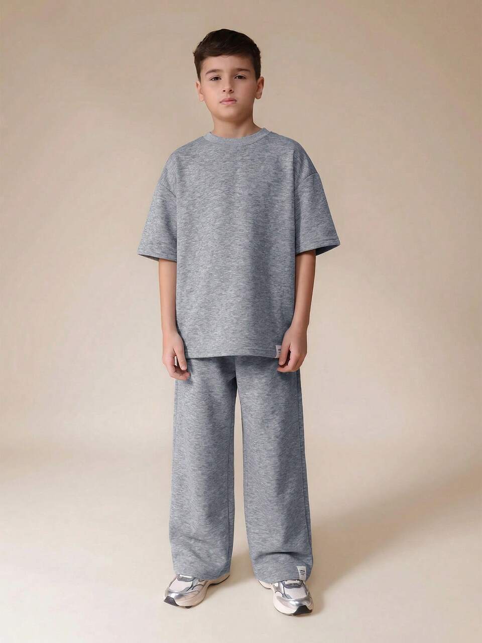 Conjunto Coordenado para Meninos, Camiseta Casual Confortável com Estampa Gráfica e Calça Combinando, Conjunto de Duas Peças