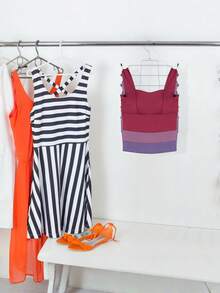 1 Pack Tank Top Hanger, Space-Saving Bra Hanger For Closet Organization Bag, Hanging Bra Organizer Vest, With 8/16 Hooks, Metal Closet Organizer And Storage, Small Space Solution - Silver - View 6