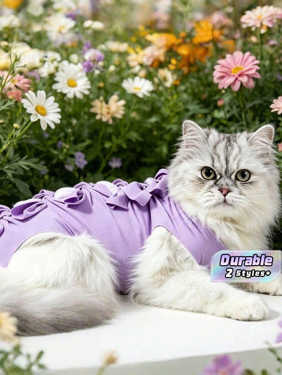 1 Buah Baju Rehabilitasi Kucing yang Dapat Diatur Ukurannya - Penutup Punggung Pasca Operasi yang Bernapas - Anti-Grooming - Melindungi Luka Perut - Cocok untuk Kucing yang Disterilkan dan Disapih - Semua Musim. - MultiWarna - View 1