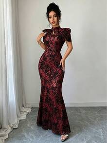 Elenzga 女款優雅優雅美人魚裙擺晚宴正式場合洋裝 - 彩色 - 查看 3