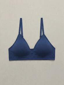 SHEIN 1件女款無縫內衣 - 藍色 - 查看 5
