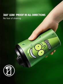Rick and Morty X SHEIN 360 Ml / 12 Oz 防漏不鏽鋼便攜隨行杯 - 墨綠色 - 查看 5