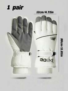 Ski Gloves For Men And Women, Windproof And Waterproof, Suitable For Outdoor Riding, Skiing, Motorcycle Riding In Autumn And Winter, Fleece-Lined, Thickened For Warmth. - Multicolor - View 3