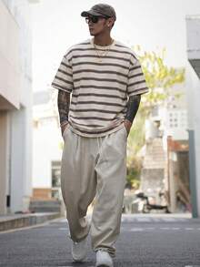 DAZY 夏季休閒多色條紋男士T恤 - 彩色 - 查看 4