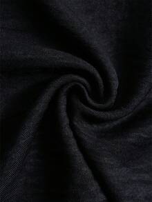 Elenzga Plus Size Solid Color Crossover Wrap Shirt, Suitable For Commuting - Black - View 5