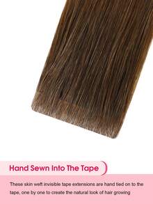 Tóc nối bằng băng dính vô hình Cuticle Remy liền mạch tiêm thủ công chất lượng chuyên nghiệp tóc người nguyên chất tóc nối bằng băng dính vô hình tóc người tự nhiên màu đen 10 chiếc 25g tóc thẳng băng dính băng dính tóc nối - S4 - Xem 4