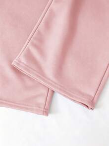 SHEIN 青少年女孩秋季套裝 2件組圓領秋冬衛衣套裝，不對稱肩領口搭配肩帶拼接設計 - 粉色 - 查看 7