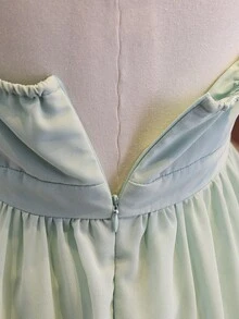 Gaun Pendek Anak Perempuan Warna Hijau, Lembut, dan Manis dengan Leher Halter serta Pinggang yang Diikat, Terbuat dari Kain Ringan dan Lembut, Cocok untuk Liburan, Wisuda, Kembali ke Sekolah, Musim Pernikahan, Pesta, dan Acara Formal - Hijau - View 6