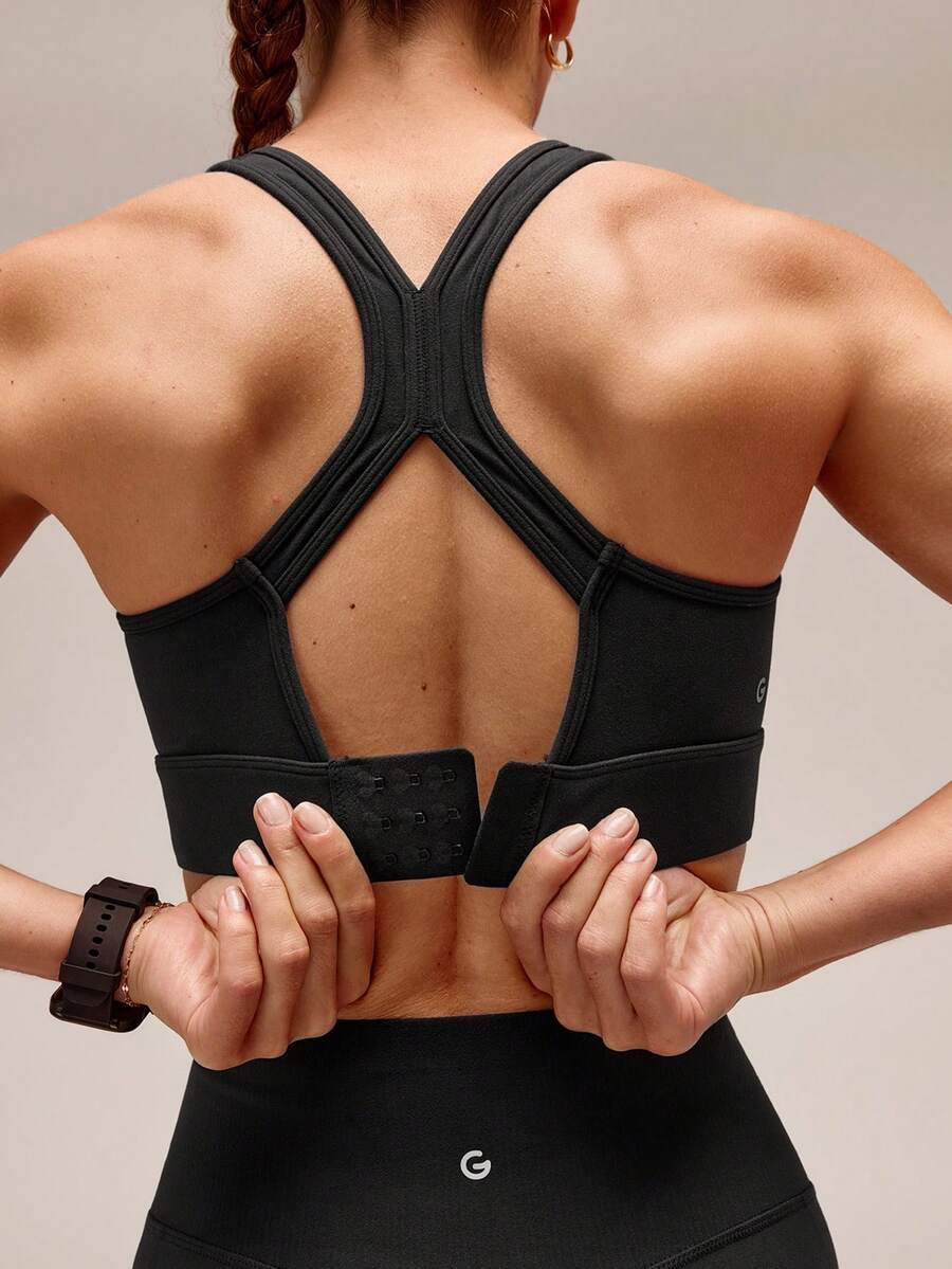 GLOWMODE Featherfit™- Esculpe El Sujetador Deportivo Con Cuello En V Y Tirantes De Aro. Soporte Medio.