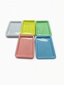 50 Brand-New Plastic Art Trays, 5-Color Sensory Activity Trays, Sand Trays, Handicrafts Classification Trays, DIY Painting And Beading Trays, Household Items, Dimensions: 9.64*7.28*0.9 Inches, Multi-Purpose Art Classification Trays, Plastic Material, Highly Suitable For Painting, Beading, DIY Projects And Classroom Use. - Multicolor - View 6