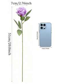12/20/40piezas Rosas Artificiales Púrpura Flores de Regalo Premium para el Día de San Valentín para Decoración del Hogar, Habitación, Mesa, Boda, Ramo de Novia, Corsage de Muñeca, Arreglo de Florero en Comedor, Dormitorio - Morado - Ver 3