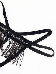 DrisQ DrisQ Fashionable Alluring Black Fringe Mid-Waist Sexy Men's Underwear - Black - View 3