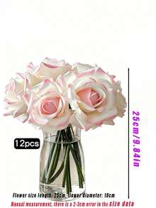 10pcs Simulation Holding Roses. 12pcs Simulation Touch Curled Rose Artificial Flower, Moisturizing Wedding Photography Decoration Flower, Home Garden Balcony Desktop Decoration, Latex Rose Bouquet, Birthday Gift, Graduation Party. - Multicolor - View 14