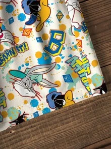 LOONEY TUNES X SHEIN 男童卡通印花T恤套装 - 白色 - 查看 6