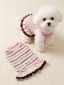 PETSIN 1PC Striped Spring Summer Pet Dress, Anti Shedding Clothes For Cats Dogs Teddy Bichon Yorkshire - color - View 3