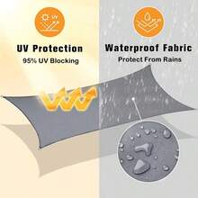 1pc Waterproof Sun Shade Sail, Outdoor Canopy, Garden Sunshade Cloth, Rectangular Shape, Suitable For Balcony, Yard, Parking Lot, Swimming Pool - 1pc shade cloth - View 7