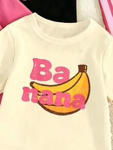 Random 3pcs, Send 1pc Baby Girl Fashion Cute Rainbow Flower Fun Letter Print Casual Style Basic Short T-Shirt And Leggings Set Sets - Multicolor - View 6