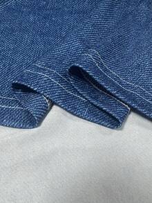 Resyla Tank Top Wanita Kasual Modis, Efek Denim, Cocok untuk Pakaian Sehari-hari dan Pesta - Biru - View 3