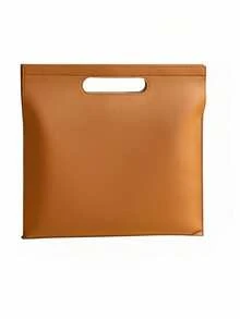 1pc A4 Size Litchi Pattern Leather Waterproof Tear Resistant Black Document Bag Briefcase File Folder Stationery Organizer Pouch For Office Work Business Travel Large Capacity Storage - multicolor - View 16