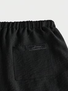 EASEVO Pantalones casuales versátiles de unicolor para hombres de talla grande - Negro - Ver 6