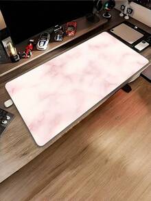 1 Large Extended Pink White Marble Pattern Gaming Desk Pad Mouse Pad For Desktop Laptop Office Gaming Minimalist All Computers Durable Smooth Surface Easy Clean Ideal Gift - multicolor - View 7