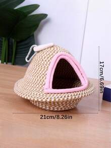 1pc Hand-Woven Straw Bird Nest Bed With UFO-Shaped Dome Design, Made Of Reed Material With Good Heat Insulation Effect, Parrot Sleeping Bag Suitable For Peach-Faced Lovebirds, Budgerigars, Usable Both Indoors And Outdoors - View 8