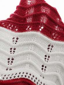 EGENSIO Men's Burgundy Wavy Design Crew Neck Short Sleeve Knit Top Vacation Summer Casual Street Wear - Red - View 5