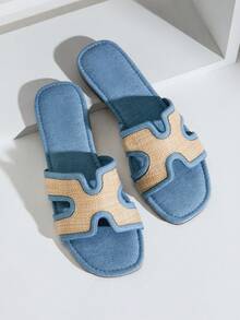 SHUZIA Women's Fashionable Versatile Cut-Out Flat Sandals Valentine's Day Summer Shoes - Baby Blue - View 6
