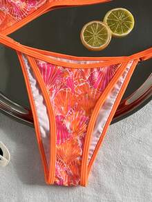 Swim Mod Women's Spring/Summer Random Print Spaghetti Strap Bikini Set - Multicolor - View 5