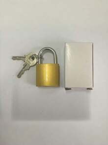 1pc Mini Key Lock Small Brass Color Lock Weather Resistant Anti Theft Security Cabinet Lock Durable Metal With Keys For Locker Garage Backpack Suitcase Toolbox - Mini Padlock - View 11