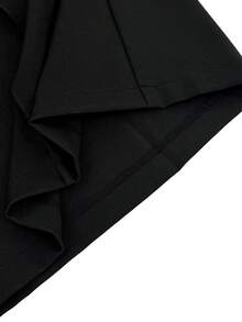 GlowEve CURVE Women's Fashion Elegant Elastic Waistband Invisible Zipper Wavy Webbing Tie Long Pants, Suitable For Daily, Commuting Outfits Fall - Black - View 4