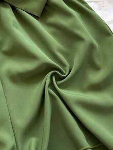 Soleia Romper Wanita Warna Polos dengan Tali Ruffle - Hijau - View 5