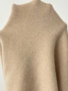 SHEIN Maternity Casual 1960s Decent Comfortable Versatile Textured Button Round Neck Knit Vest Autumn Outfit For Women Formal Office Work Black - Khaki - View 11
