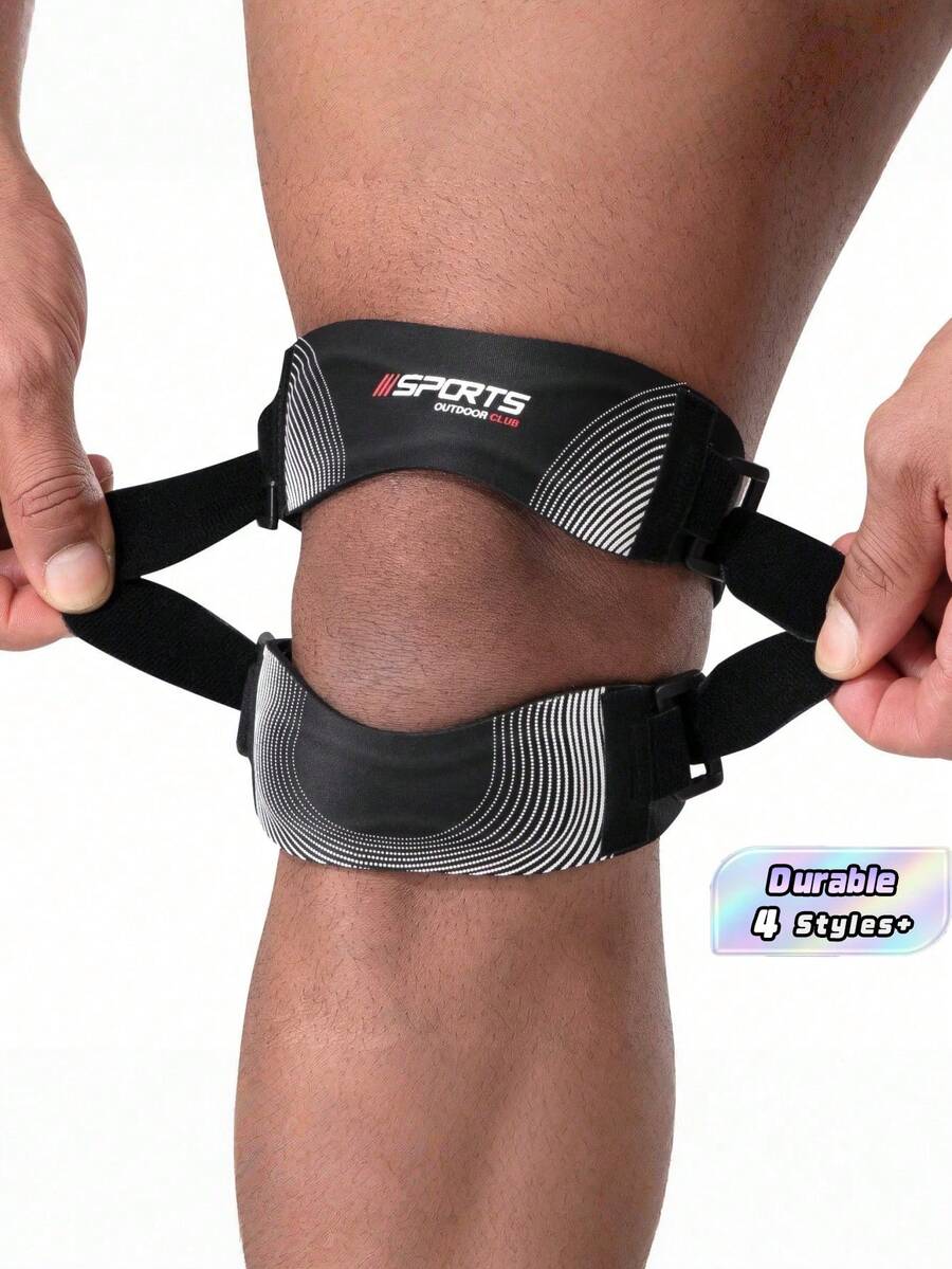 Ginocchiera di supporto con doppia fascia di compressione e cinturino per la rotula, per corsa e fitness, traspirante e anti-sudore. - Multicolore - Visualizzare 1