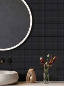 20/10 Stücke quadratische Gitter selbstklebende Mosaikfliesen Aufkleber, Vinyl Wandaufkleber für Küche, Badezimmer, Wohnzimmer, Heimdekoration Aufkleber für Feiertage & Geschenke - Mehrfarbig - Übersicht 10