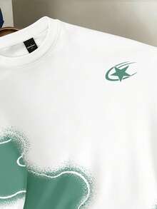 Manfinity Joysei Men's Summer Casual Colorblock Print T-Shirt - Green - View 3