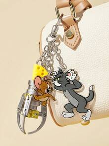 TOM & JERRY X SHEIN 可愛卡通鋅合金包包吊飾、吊飾、紀念品、收藏品，適合作為禮物，可用於錢包、書包、背包、汽車配件 - 彩色 - 查看 5